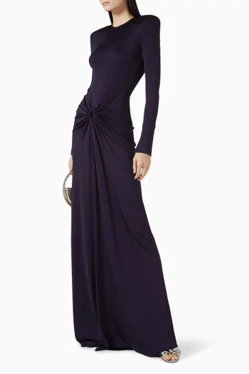 Circle-detail Closed Back Gown in Jersey