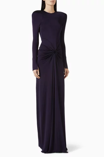 Circle-detail Closed Back Gown in Jersey