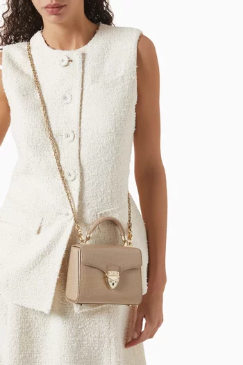 Mini Mayfair® Top-handle Bag in Croc-embossed Leather