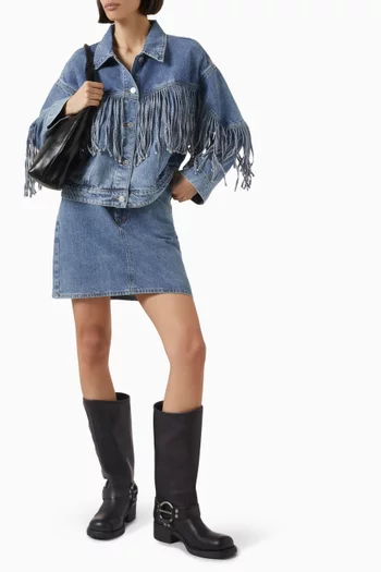 Yasaiko Fringe Jacket in Denim