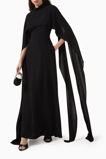 Draped Panel Maxi Dress in Satin