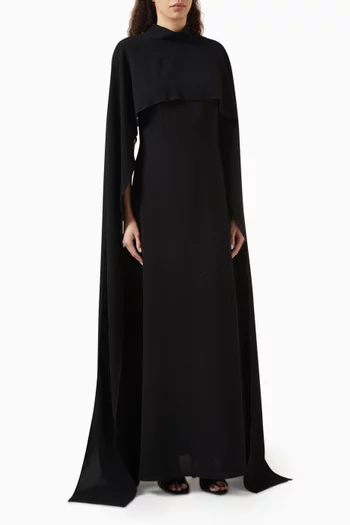 Draped Panel Maxi Dress in Satin