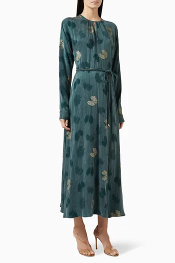 Floral Jacquard Midi Dress