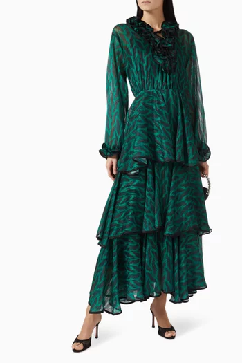 Ruffle Layered Midi Dress