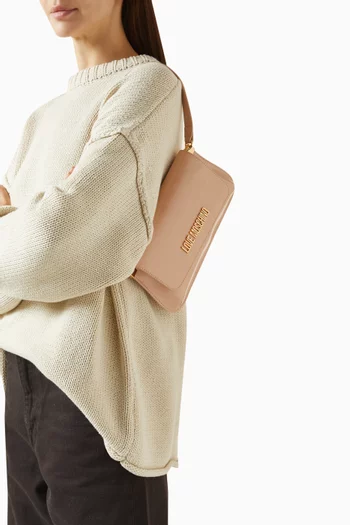Logo Shoulder Bag in Faux Leather
