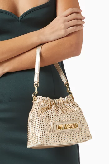 Mini Sparkling Top-handle Bag in Faux Leather