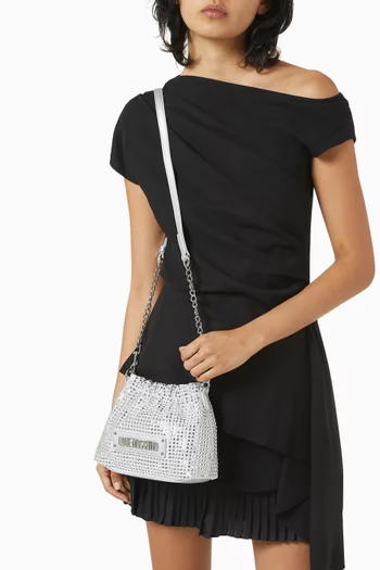 Mini Sparkling Top-handle Bag in Faux Leather