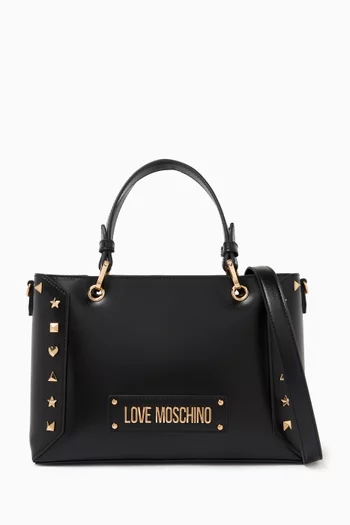 Studded Tote Bag in Faux Leather