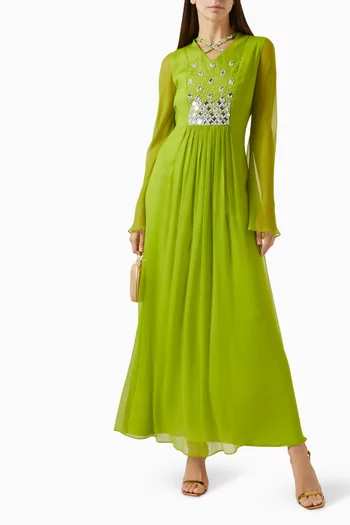 Francesca Mirror-detail Maxi Dresss