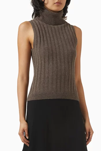 Rowyn Turtleneck Top in Recycled Cashmere
