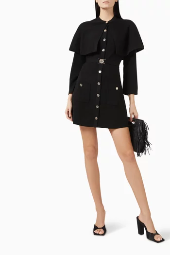 2-in-1 Removable Cape Mini Dress in Knit