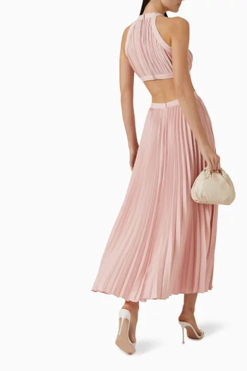 Cut-out Maxi Dress in Plisse