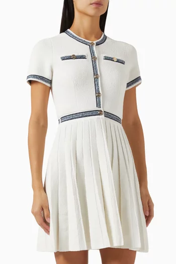 Ribbed Mini Dress in Cotton-blend