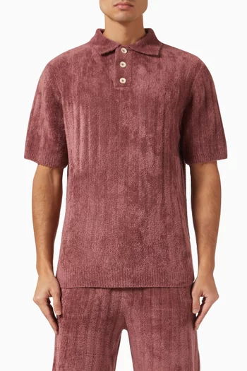 Rib Polo Shirt in Chenille