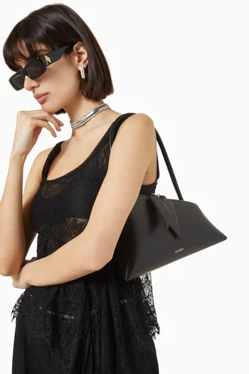 Sunrise Asymmetrical Shoulder Bag in Calf Leather