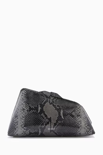 "8:30 PM'' Clutch in Python-printed Leather