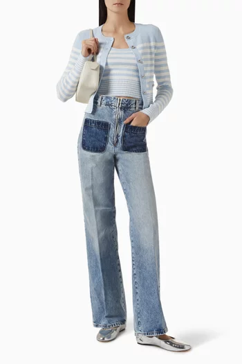 High-rise Jeans in Cotton-denim