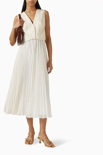 Pleated Midi Dress
