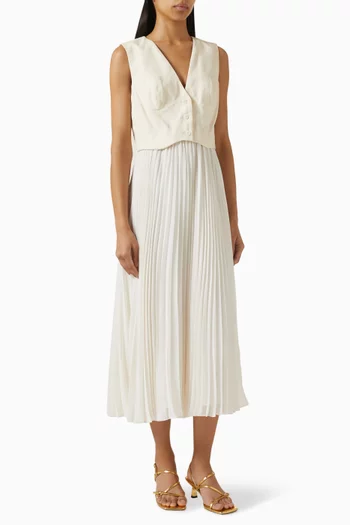 Pleated Midi Dress