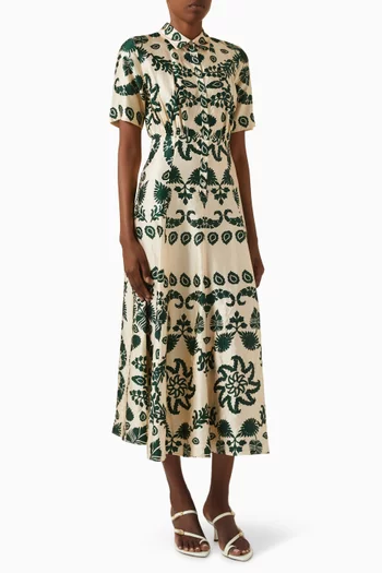 Floral-print Maxi Dress in Viscose