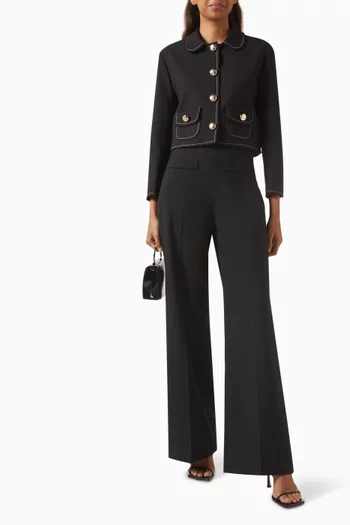 Wide-leg Suit Pants in Virgin Wool Blend