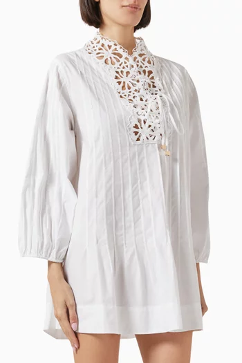 Moana Embroidered Dress in Cotton