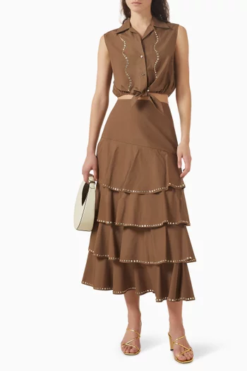 Crystal-embellished Top in Cotton