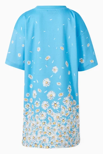 Daisy-print T-shirt Dress in Cotton Jersey