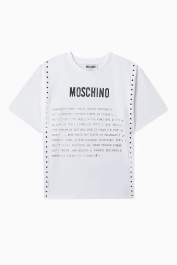 تي شيرت بطبعة نص قطن