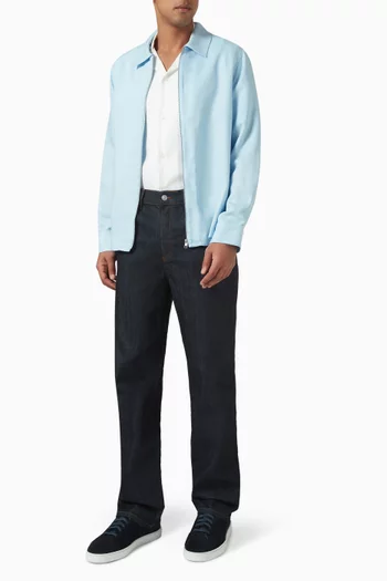 Zip Spread-collar Shirt Jacket