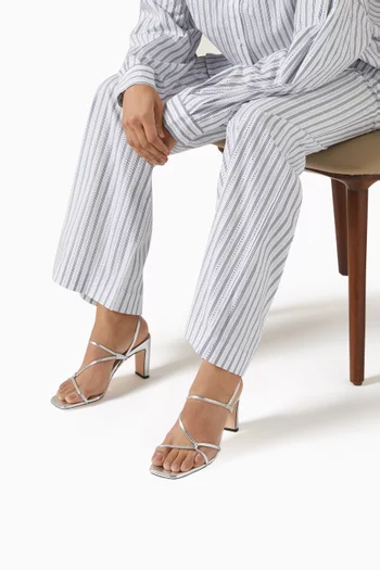 Faye 80 Sandals in Metallic Leather