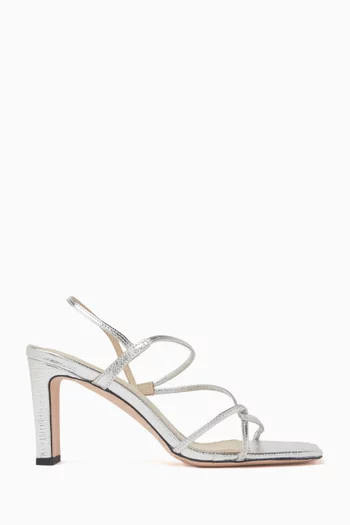 Faye 80 Sandals in Metallic Leather