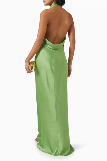 Reannon Draped Gown in Satin