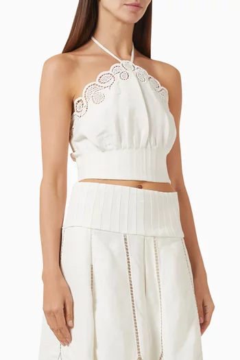Mellie Halterneck Top in Linen Blend