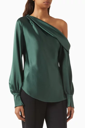 Alice One-shoulder Top in Satin