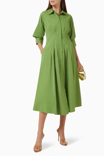 Jazz Midi Dress in Cotton Poplin