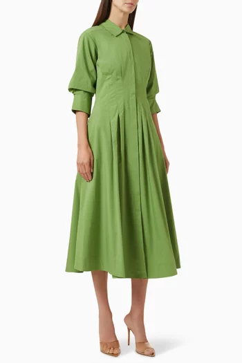 Jazz Midi Dress in Cotton Poplin