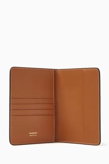 Check Passport Holder in Coated-canvas