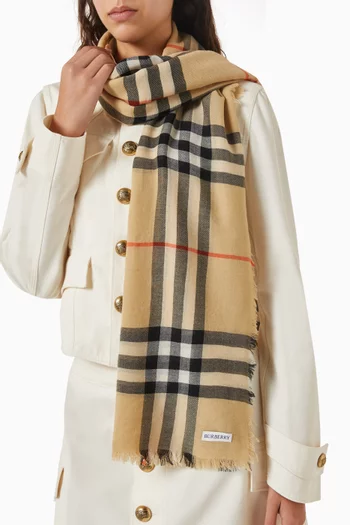 Check Scarf in Wool