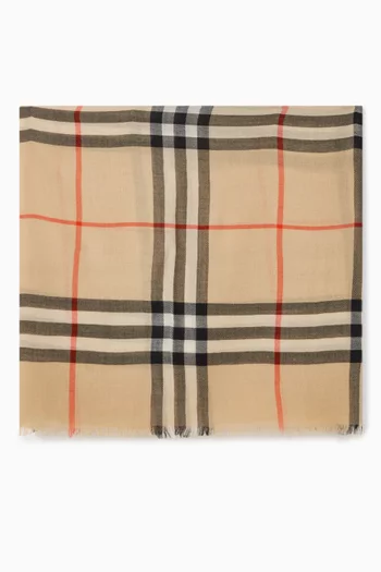Check Scarf in Wool