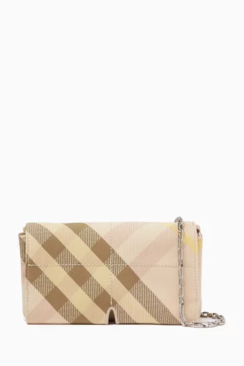 Mini Snip Check Shoulder Bag in Coated-canvas