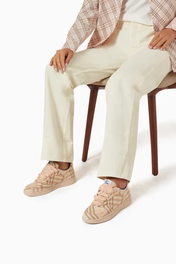 Check Terrace Low-top Sneakers in Cotton-blend