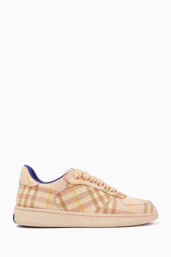 Check Terrace Low-top Sneakers in Cotton-blend