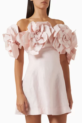 Etta Mini Dress in Linen Blend