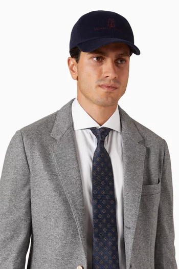 Logo Baseball Cap in Wool-blend