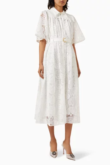 Laicey Paisley Belted Midi Dress
