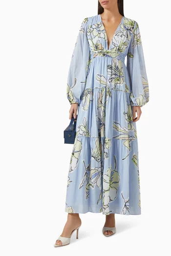Romantica Voile Maxi Dress in Cotton