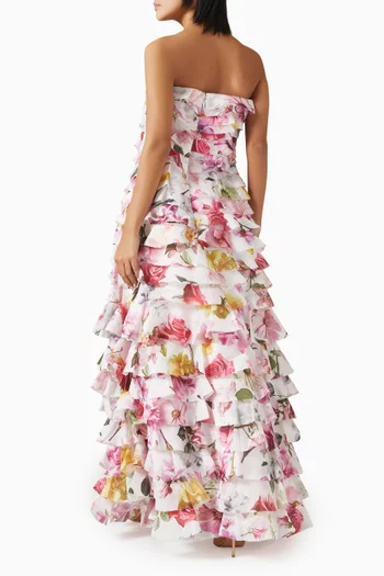 Fleur Pleated Ruffle Gown