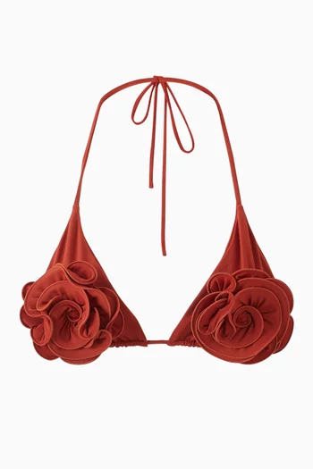 3D Floral Triangle Bikini Top
