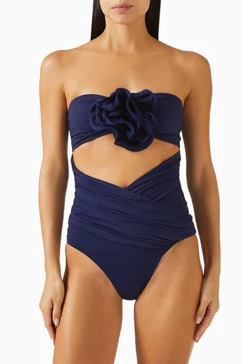 Rose Strapless One-piece Swimsuit